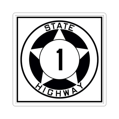 Texas 1 1935 (Texas) (Road Sign) STICKER Vinyl Kiss-Cut Decal 3 Inch White - The Sticker Space