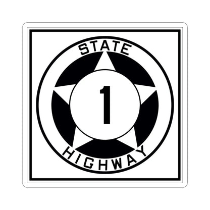Texas 1 1935 (Texas) (Road Sign) STICKER Vinyl Kiss-Cut Decal 4 Inch White - The Sticker Space