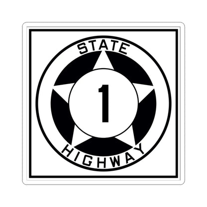 Texas 1 1935 (Texas) (Road Sign) STICKER Vinyl Kiss-Cut Decal 6 Inch White - The Sticker Space