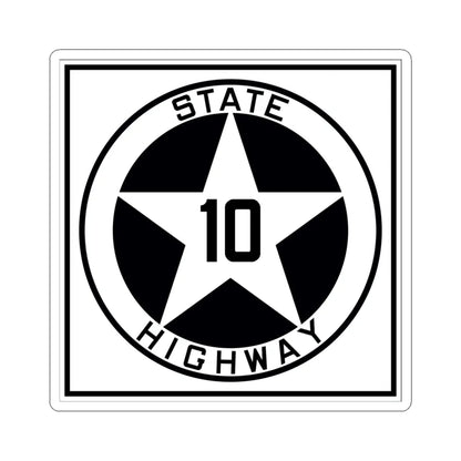 Texas 10 1917 (Texas) (Road Sign) STICKER Vinyl Kiss-Cut Decal 6 Inch White - The Sticker Space