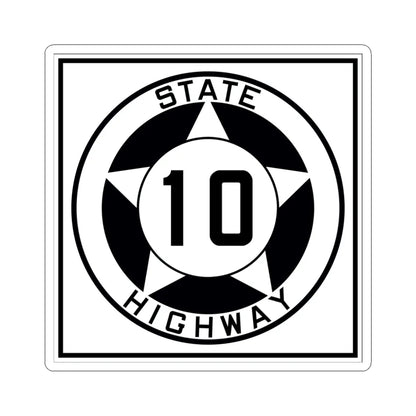 Texas 10 1935 (Texas) (Road Sign) STICKER Vinyl Kiss-Cut Decal 4 Inch White - The Sticker Space