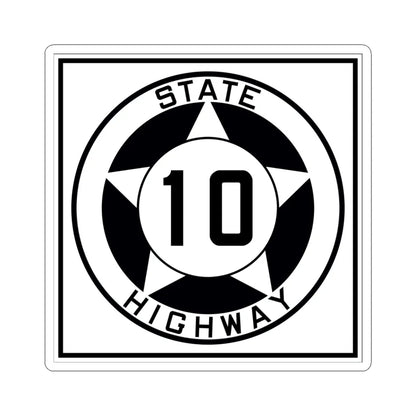 Texas 10 1935 (Texas) (Road Sign) STICKER Vinyl Kiss-Cut Decal 6 Inch White - The Sticker Space