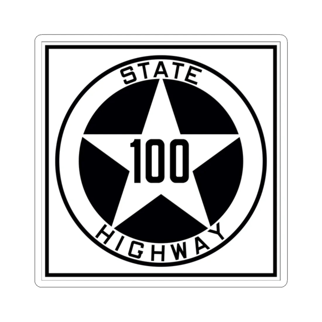 Texas 100 1917 (Texas) (Road Sign) STICKER Vinyl Kiss-Cut Decal 2 Inch White - The Sticker Space