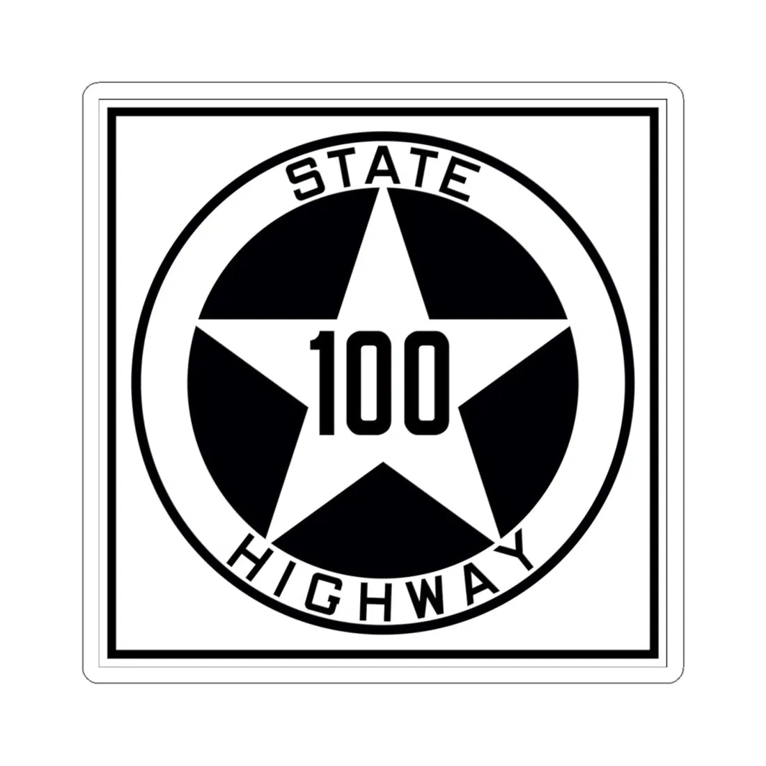 Texas 100 1917 (Texas) (Road Sign) STICKER Vinyl Kiss-Cut Decal 4 Inch White - The Sticker Space