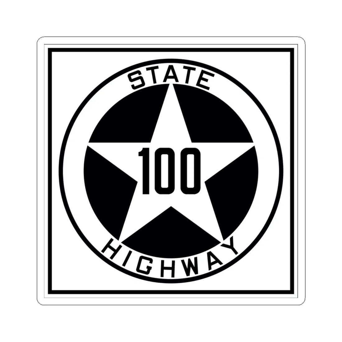 Texas 100 1917 (Texas) (Road Sign) STICKER Vinyl Kiss-Cut Decal 6 Inch White - The Sticker Space