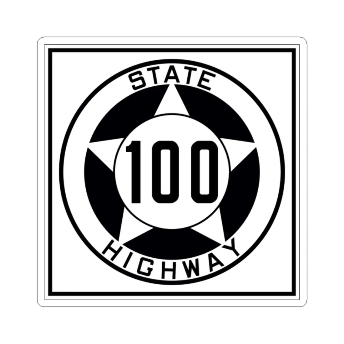 Texas 100 1935 (Texas) (Road Sign) STICKER Vinyl Kiss-Cut Decal 2 Inch White - The Sticker Space