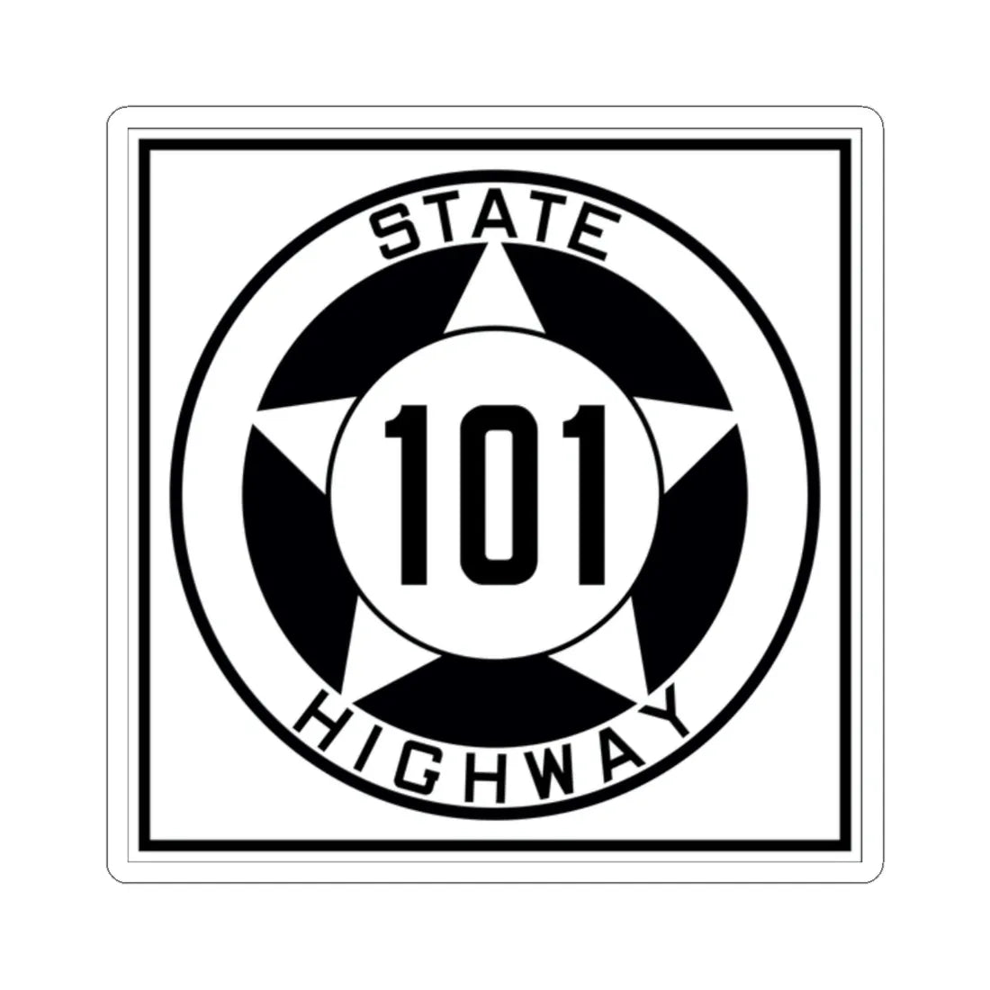 Texas 101 1935 (Texas) (Road Sign) STICKER Vinyl Kiss-Cut Decal 2 Inch White - The Sticker Space