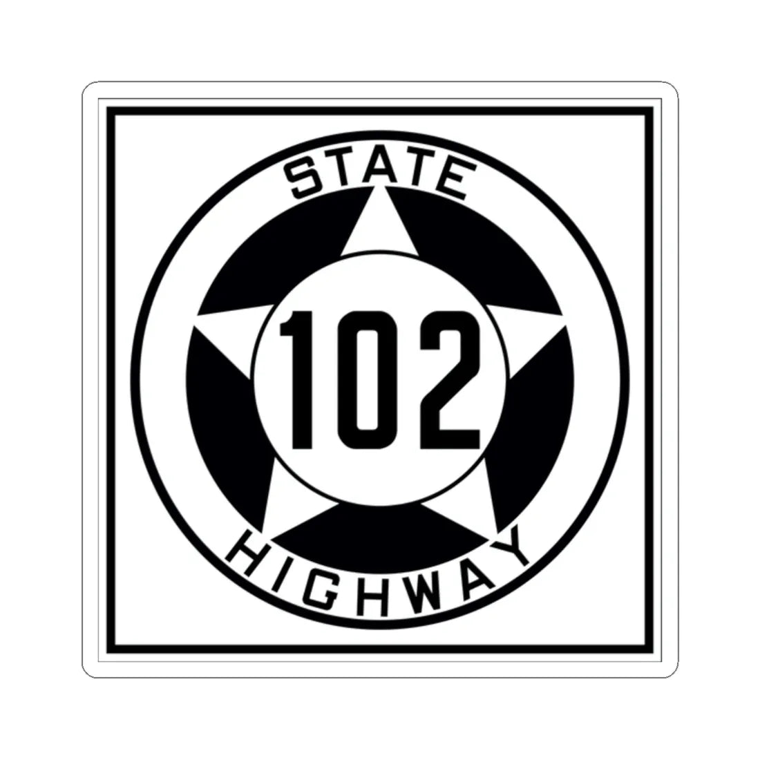 Texas 102 1935 (Texas) (Road Sign) STICKER Vinyl Kiss-Cut Decal 2 Inch White - The Sticker Space