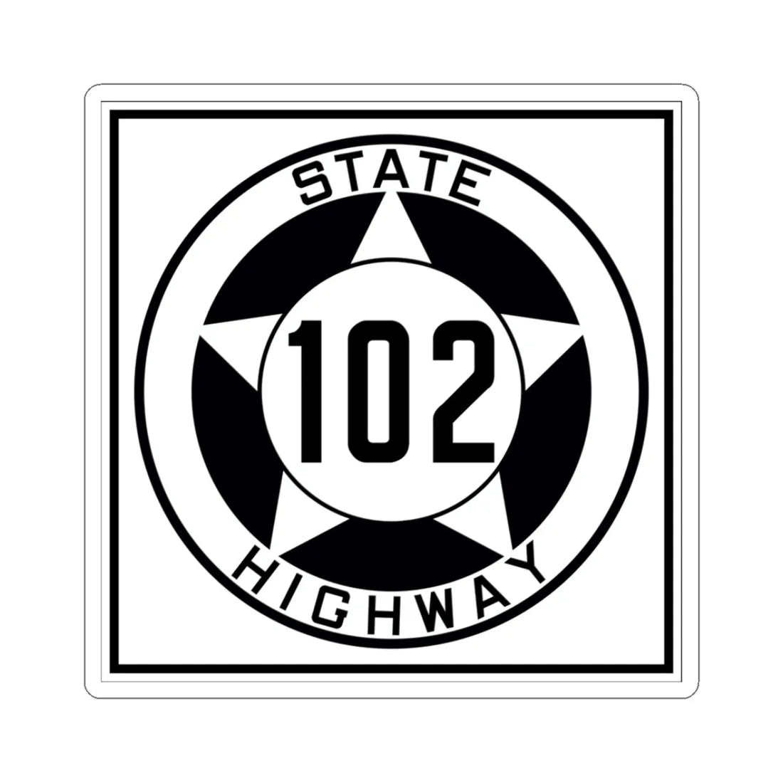 Texas 102 1935 (Texas) (Road Sign) STICKER Vinyl Kiss-Cut Decal 3 Inch White - The Sticker Space