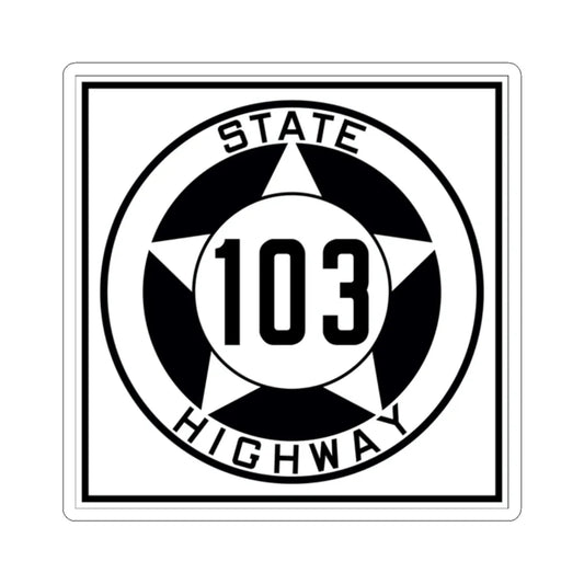 Texas 103 1935 (Texas) (Road Sign) STICKER Vinyl Kiss-Cut Decal 2 Inch White - The Sticker Space