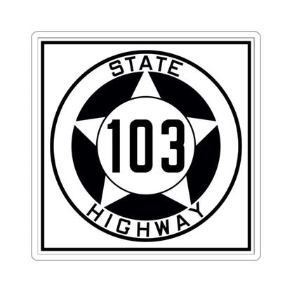 Texas 103 1935 (Texas) (Road Sign) STICKER Vinyl Kiss-Cut Decal 3 Inch White - The Sticker Space