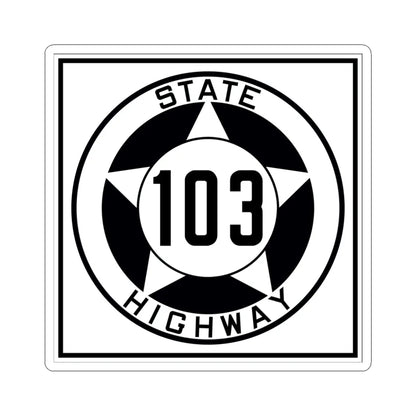 Texas 103 1935 (Texas) (Road Sign) STICKER Vinyl Kiss-Cut Decal 4 Inch White - The Sticker Space