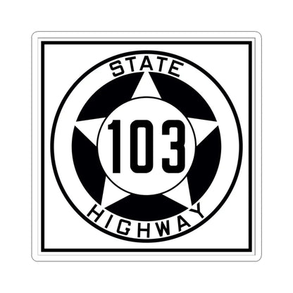 Texas 103 1935 (Texas) (Road Sign) STICKER Vinyl Kiss-Cut Decal 6 Inch White - The Sticker Space