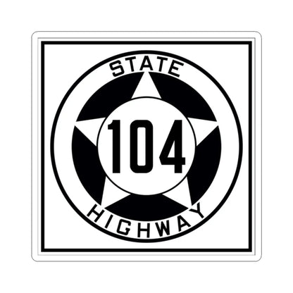 Texas 104 1935 (Texas) (Road Sign) STICKER Vinyl Kiss-Cut Decal 2 Inch White - The Sticker Space
