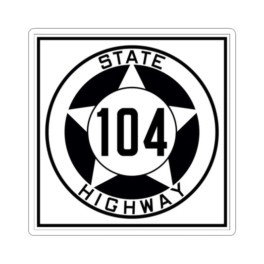 Texas 104 1935 (Texas) (Road Sign) STICKER Vinyl Kiss-Cut Decal 2 Inch White - The Sticker Space