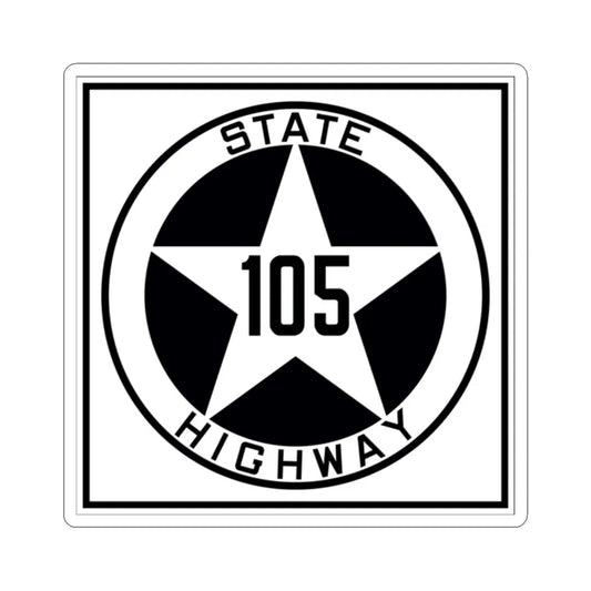 Texas 105 1917 (Texas) (Road Sign) STICKER Vinyl Kiss-Cut Decal 2 Inch White - The Sticker Space