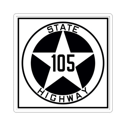 Texas 105 1917 (Texas) (Road Sign) STICKER Vinyl Kiss-Cut Decal 6 Inch White - The Sticker Space
