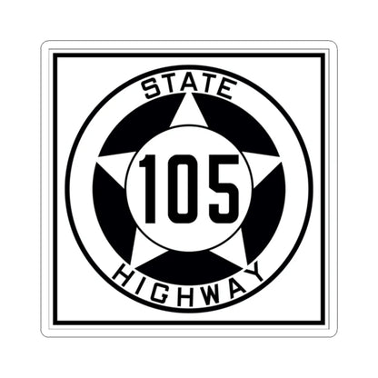 Texas 105 1935 (Texas) (Road Sign) STICKER Vinyl Kiss-Cut Decal 2 Inch White - The Sticker Space