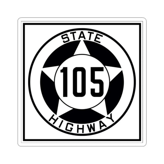 Texas 105 1935 (Texas) (Road Sign) STICKER Vinyl Kiss-Cut Decal 2 Inch White - The Sticker Space