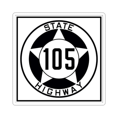 Texas 105 1935 (Texas) (Road Sign) STICKER Vinyl Kiss-Cut Decal 3 Inch White - The Sticker Space