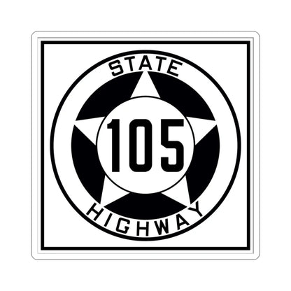 Texas 105 1935 (Texas) (Road Sign) STICKER Vinyl Kiss-Cut Decal 4 Inch White - The Sticker Space
