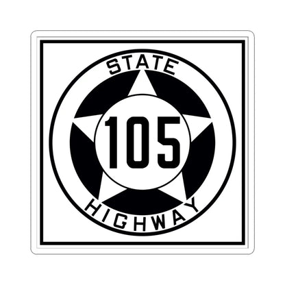 Texas 105 1935 (Texas) (Road Sign) STICKER Vinyl Kiss-Cut Decal 6 Inch White - The Sticker Space