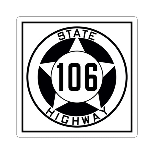 Texas 106 1935 (Texas) (Road Sign) STICKER Vinyl Kiss-Cut Decal 2 Inch White - The Sticker Space