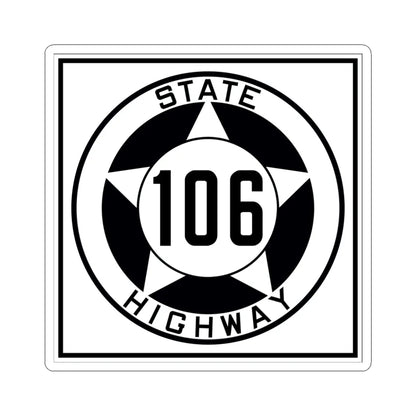 Texas 106 1935 (Texas) (Road Sign) STICKER Vinyl Kiss-Cut Decal 4 Inch White - The Sticker Space