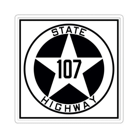 Texas 107 1917 (Texas) (Road Sign) STICKER Vinyl Kiss-Cut Decal 2 Inch White - The Sticker Space