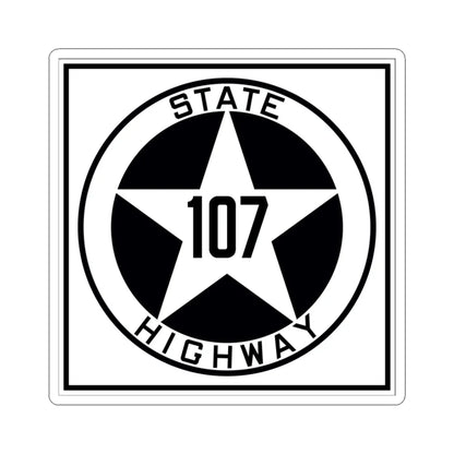 Texas 107 1917 (Texas) (Road Sign) STICKER Vinyl Kiss-Cut Decal 3 Inch White - The Sticker Space