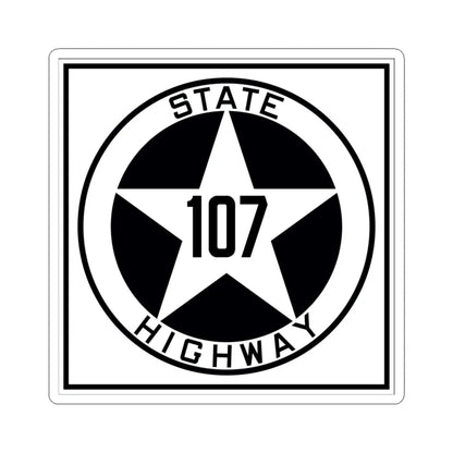 Texas 107 1917 (Texas) (Road Sign) STICKER Vinyl Kiss-Cut Decal 4 Inch White - The Sticker Space