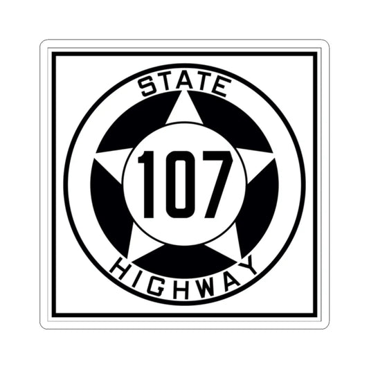 Texas 107 1935 (Texas) (Road Sign) STICKER Vinyl Kiss-Cut Decal 2 Inch White - The Sticker Space