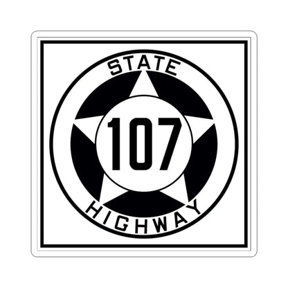 Texas 107 1935 (Texas) (Road Sign) STICKER Vinyl Kiss-Cut Decal 3 Inch White - The Sticker Space