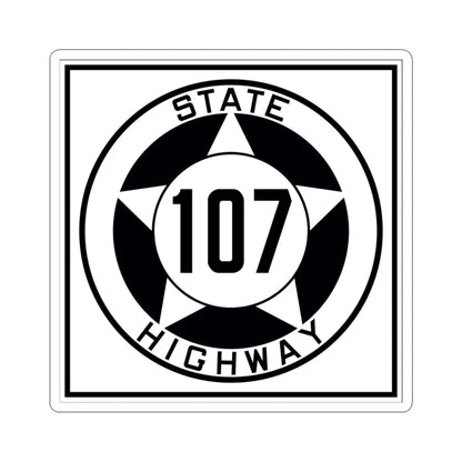 Texas 107 1935 (Texas) (Road Sign) STICKER Vinyl Kiss-Cut Decal 4 Inch White - The Sticker Space