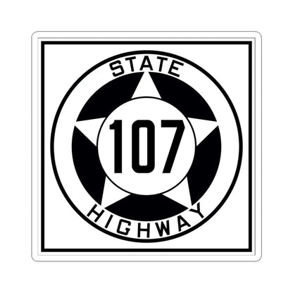 Texas 107 1935 (Texas) (Road Sign) STICKER Vinyl Kiss-Cut Decal 6 Inch White - The Sticker Space