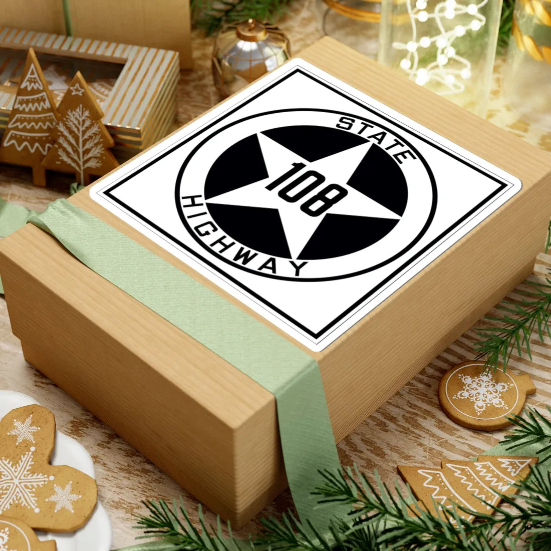 Texas 108 1917 (Texas) (Road Sign) STICKER Vinyl Kiss-Cut Decal - The Sticker Space