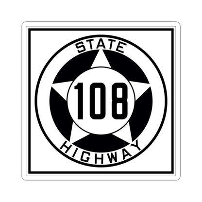 Texas 108 1935 (Texas) (Road Sign) STICKER Vinyl Kiss-Cut Decal 3 Inch White - The Sticker Space