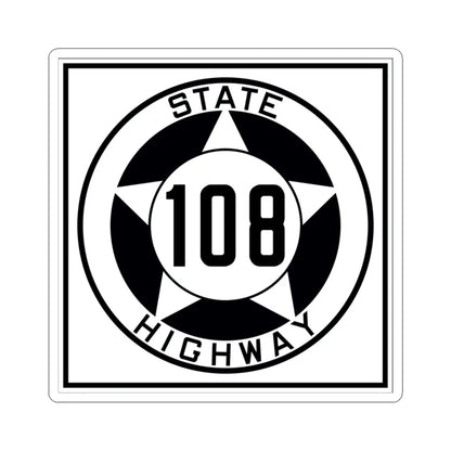 Texas 108 1935 (Texas) (Road Sign) STICKER Vinyl Kiss-Cut Decal 4 Inch White - The Sticker Space