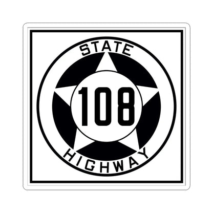 Texas 108 1935 (Texas) (Road Sign) STICKER Vinyl Kiss-Cut Decal 6 Inch White - The Sticker Space