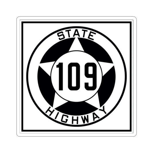 Texas 109 1935 (Texas) (Road Sign) STICKER Vinyl Kiss-Cut Decal 2 Inch White - The Sticker Space