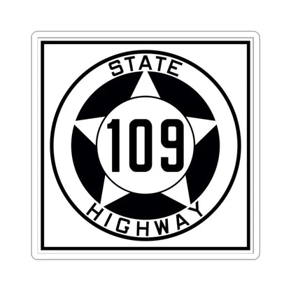 Texas 109 1935 (Texas) (Road Sign) STICKER Vinyl Kiss-Cut Decal 4 Inch White - The Sticker Space
