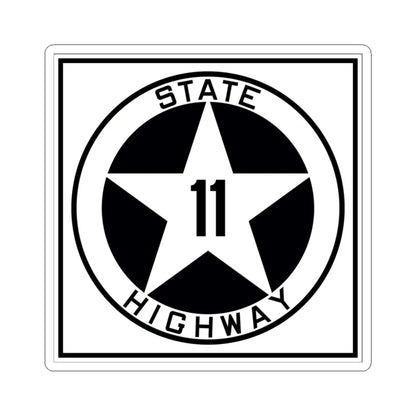 Texas 11 1917 (Texas) (Road Sign) STICKER Vinyl Kiss-Cut Decal 3 Inch White - The Sticker Space