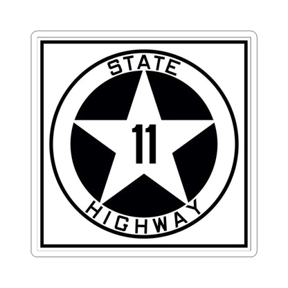 Texas 11 1917 (Texas) (Road Sign) STICKER Vinyl Kiss-Cut Decal 6 Inch White - The Sticker Space