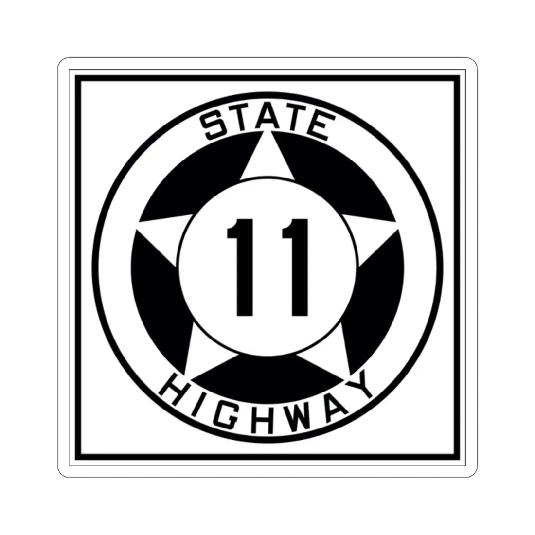 Texas 11 1935 (Texas) (Road Sign) STICKER Vinyl Kiss-Cut Decal 2 Inch White - The Sticker Space