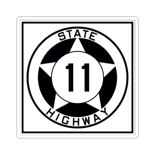 Texas 11 1935 (Texas) (Road Sign) STICKER Vinyl Kiss-Cut Decal 2 Inch White - The Sticker Space
