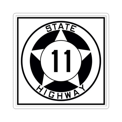 Texas 11 1935 (Texas) (Road Sign) STICKER Vinyl Kiss-Cut Decal 3 Inch White - The Sticker Space