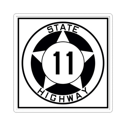 Texas 11 1935 (Texas) (Road Sign) STICKER Vinyl Kiss-Cut Decal 4 Inch White - The Sticker Space