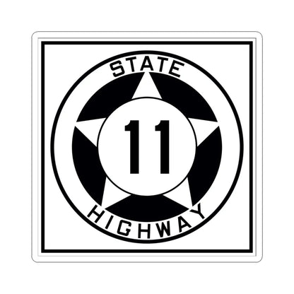 Texas 11 1935 (Texas) (Road Sign) STICKER Vinyl Kiss-Cut Decal 6 Inch White - The Sticker Space