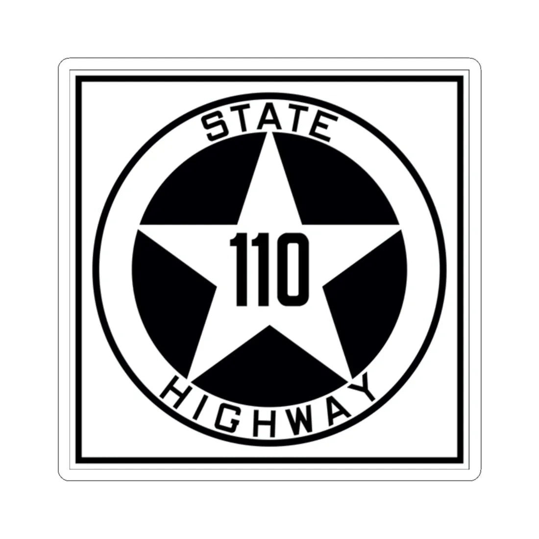 Texas 110 1917 (Texas) (Road Sign) STICKER Vinyl Kiss-Cut Decal 2 Inch White - The Sticker Space