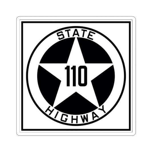 Texas 110 1917 (Texas) (Road Sign) STICKER Vinyl Kiss-Cut Decal 2 Inch White - The Sticker Space